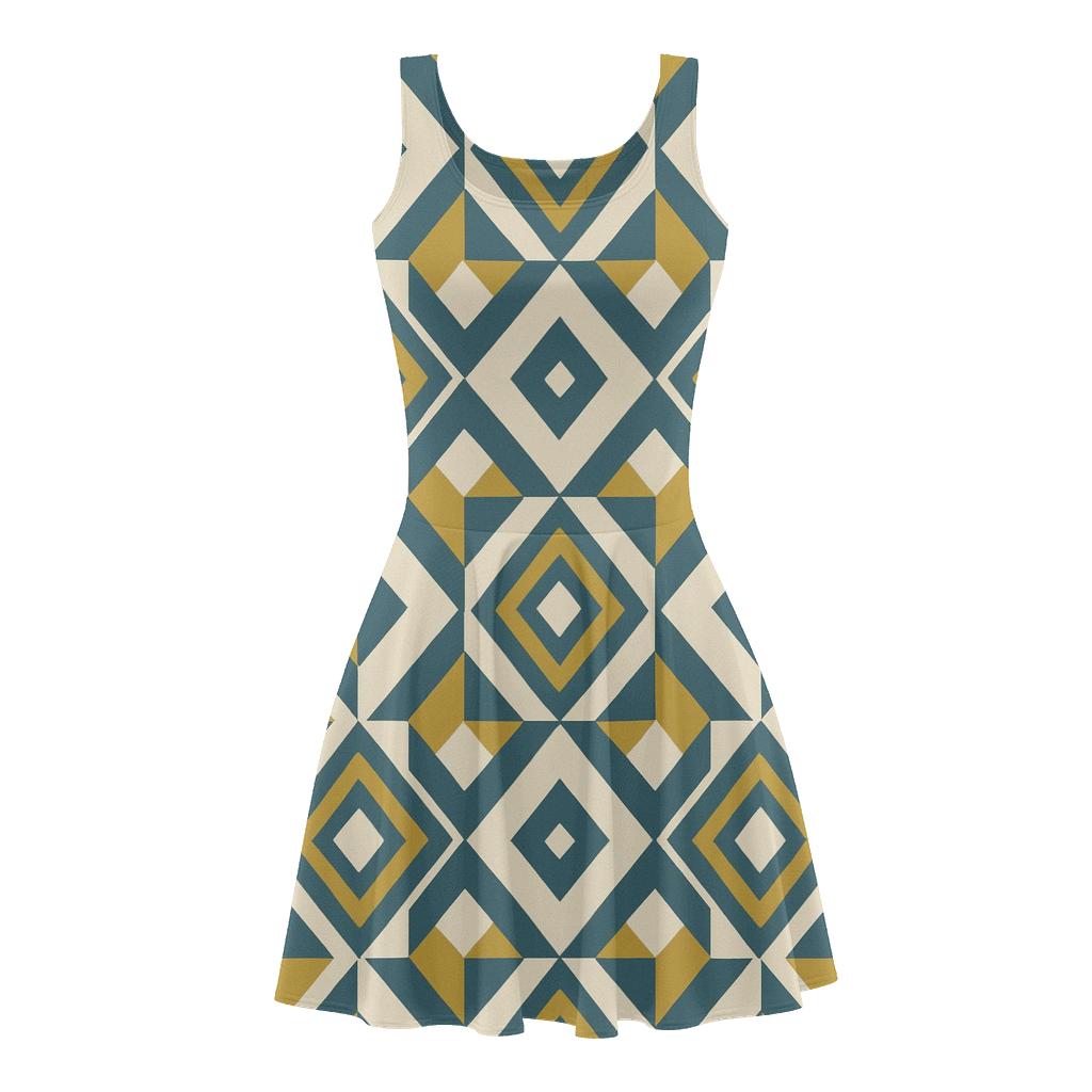 Nested Prism Array Composition stylish a-line skater dresses