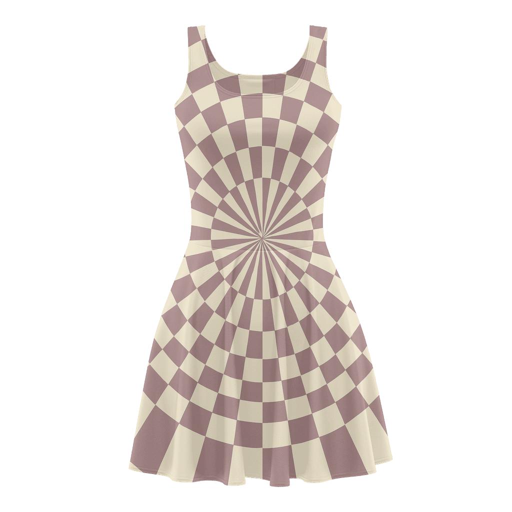 Radial Segment Striation stylish a-line skater dresses