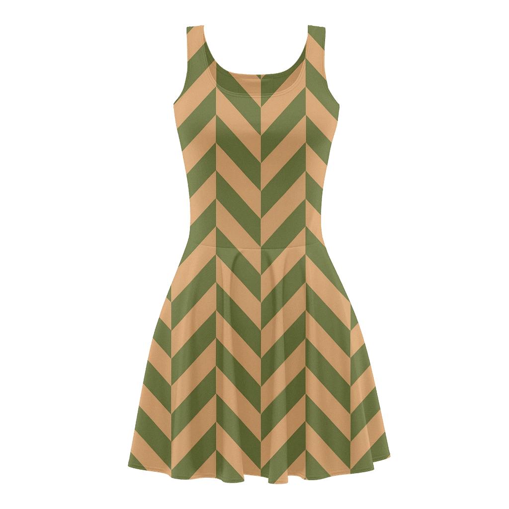 Herringbone Stripe Sync unique custom skater dresses