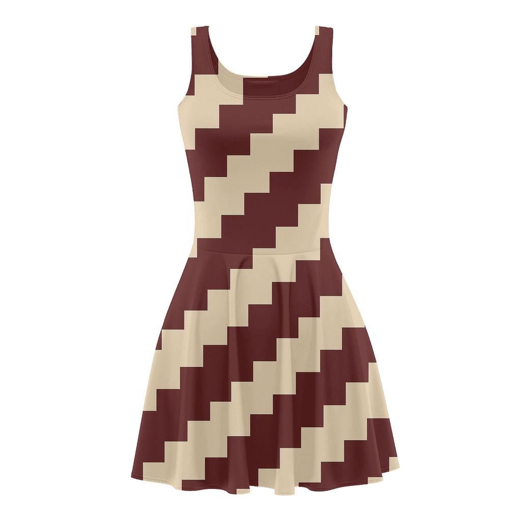 Algorithmic Step Pattern stylish a-line skater dresses