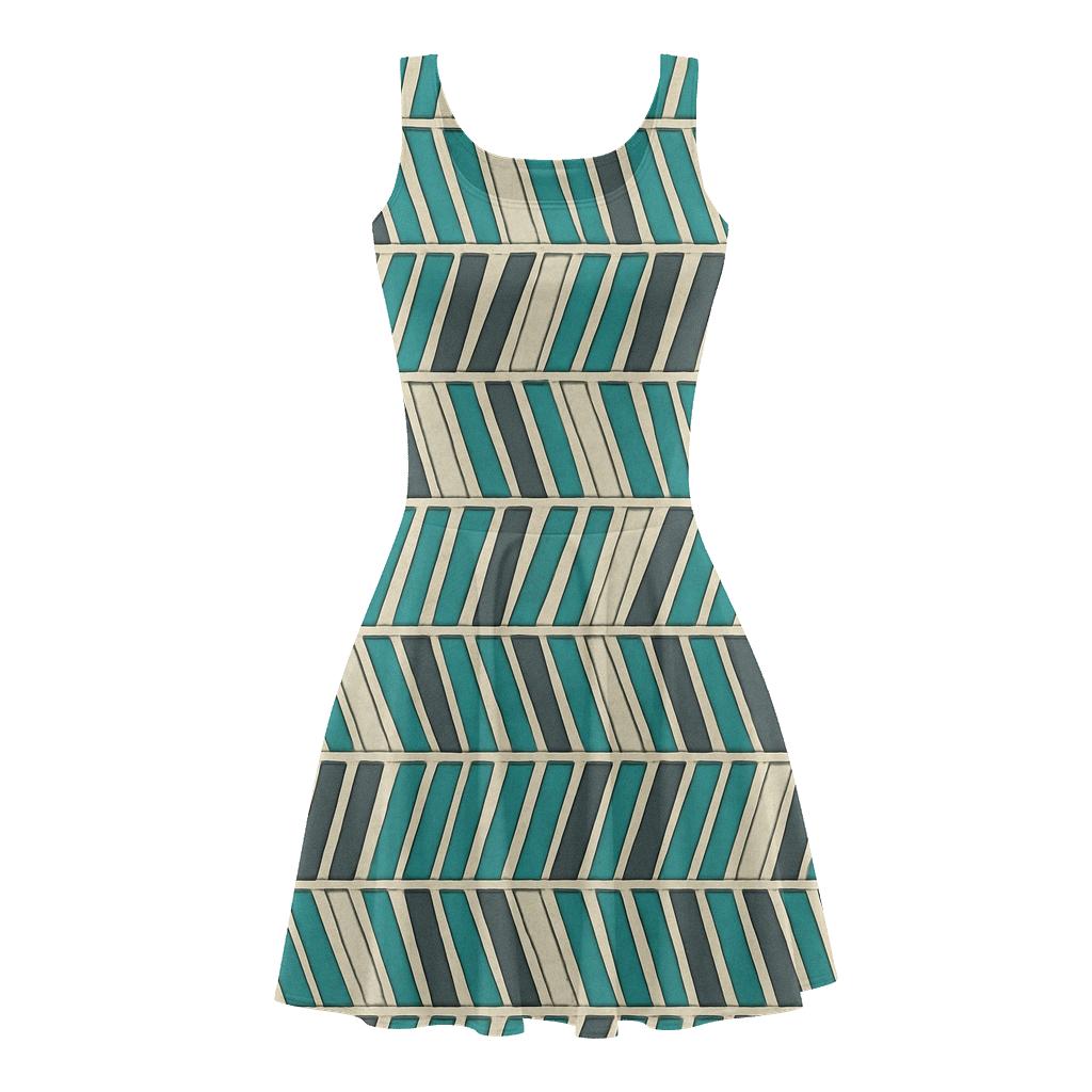 Parallel Mosaic Shard designer pattern skater dresses