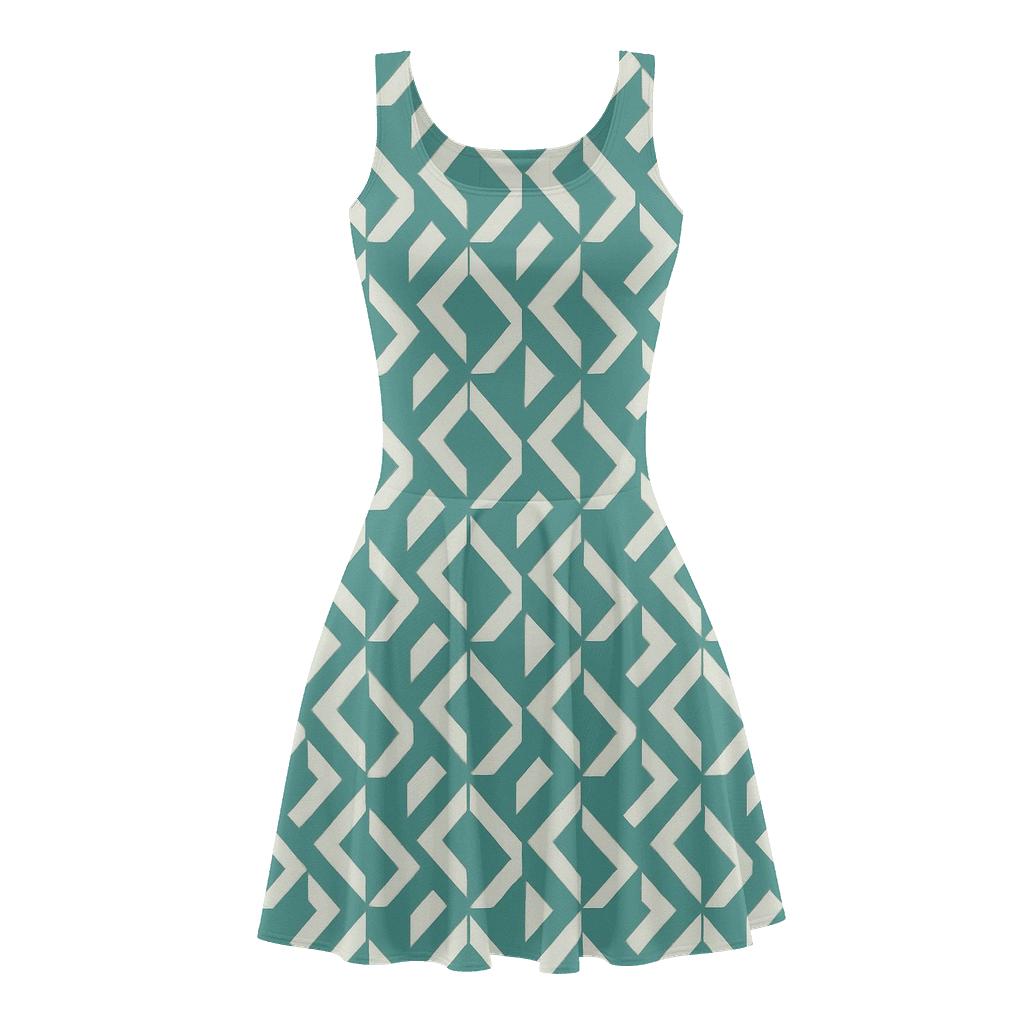 Tessellated Diamond Cascade designer pattern skater dresses