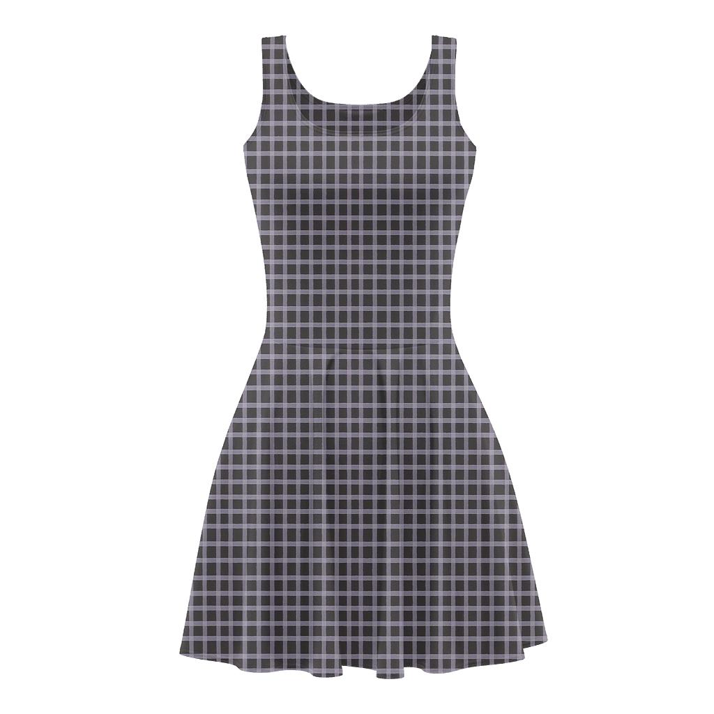 Parallel Line Crosshatch Pattern stylish a-line skater dresses