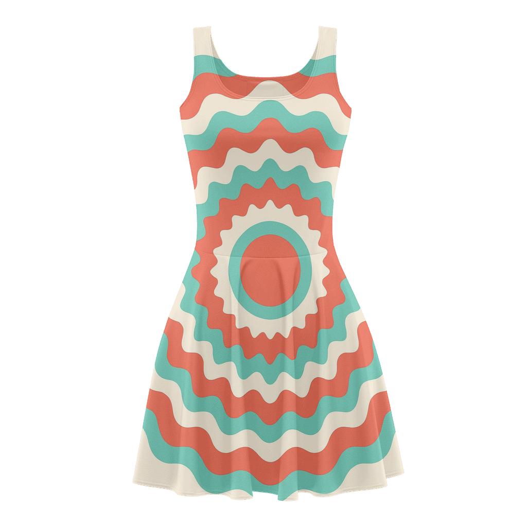 Concentric Band Wave Registers stylish a-line skater dresses