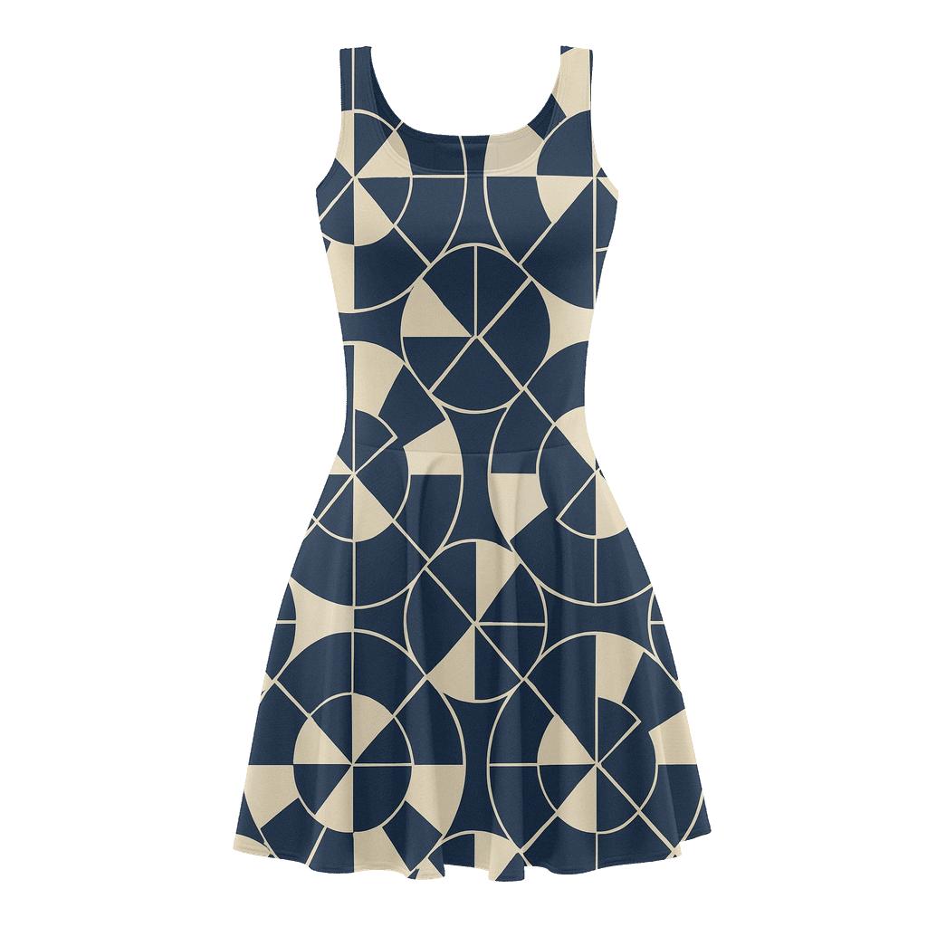 Radial Segment Interlock comfortable stretch skater dresses