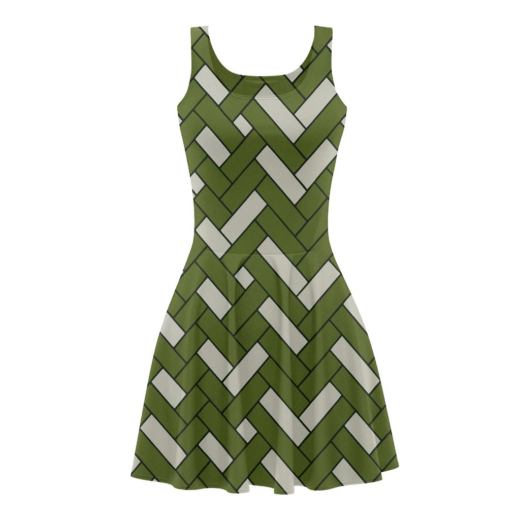 Diagonal Block Weave skater dresses for occasions