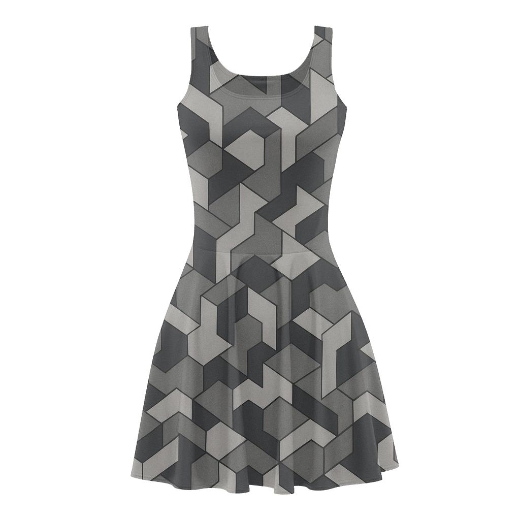 Nested Polygon Overlay personalized fit skater dresses