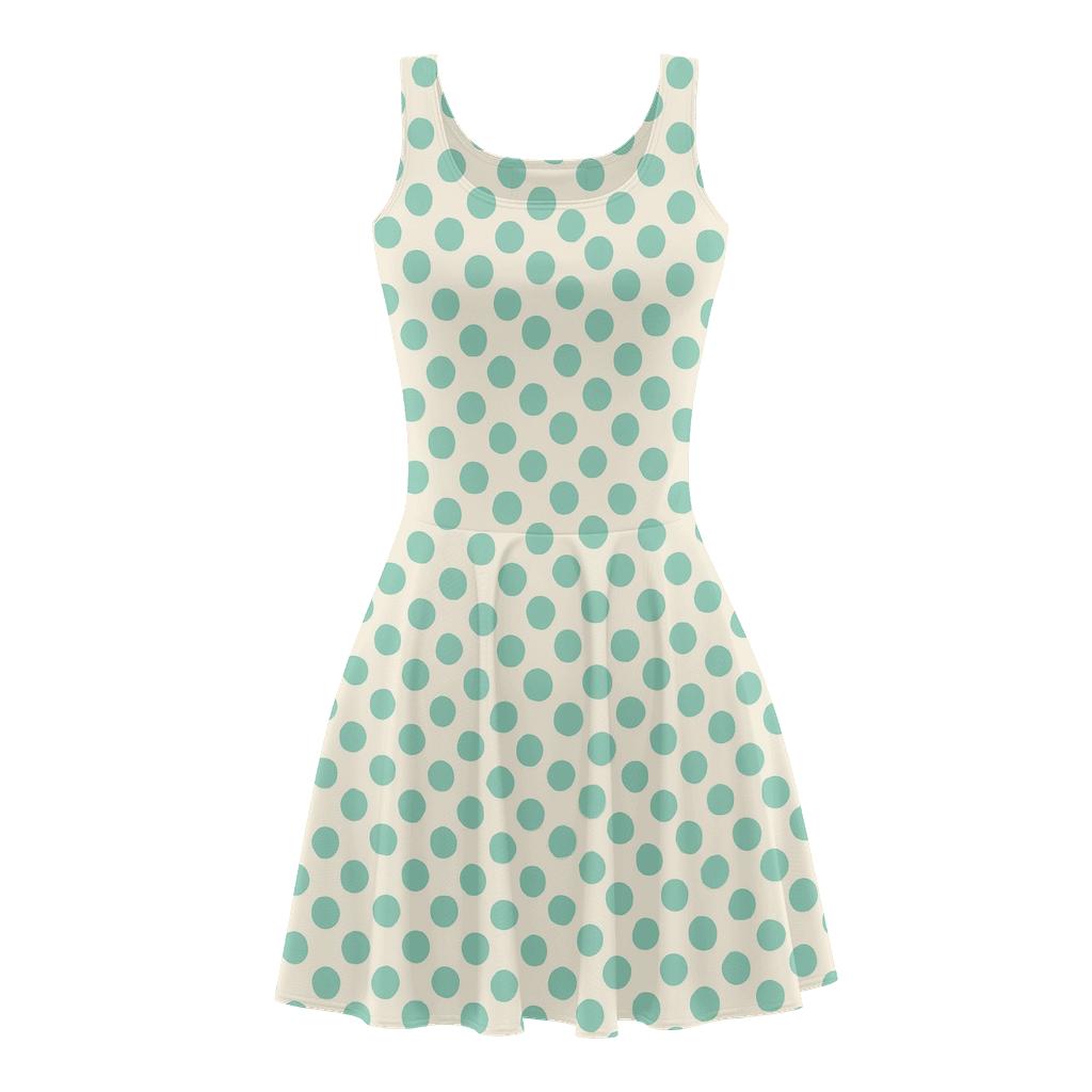 Rippled Dot Matrix floral print skater dresses