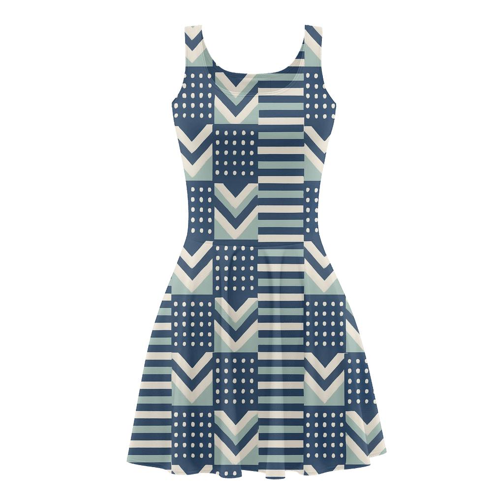 Shifted Tessellation Bands custom skater dresses