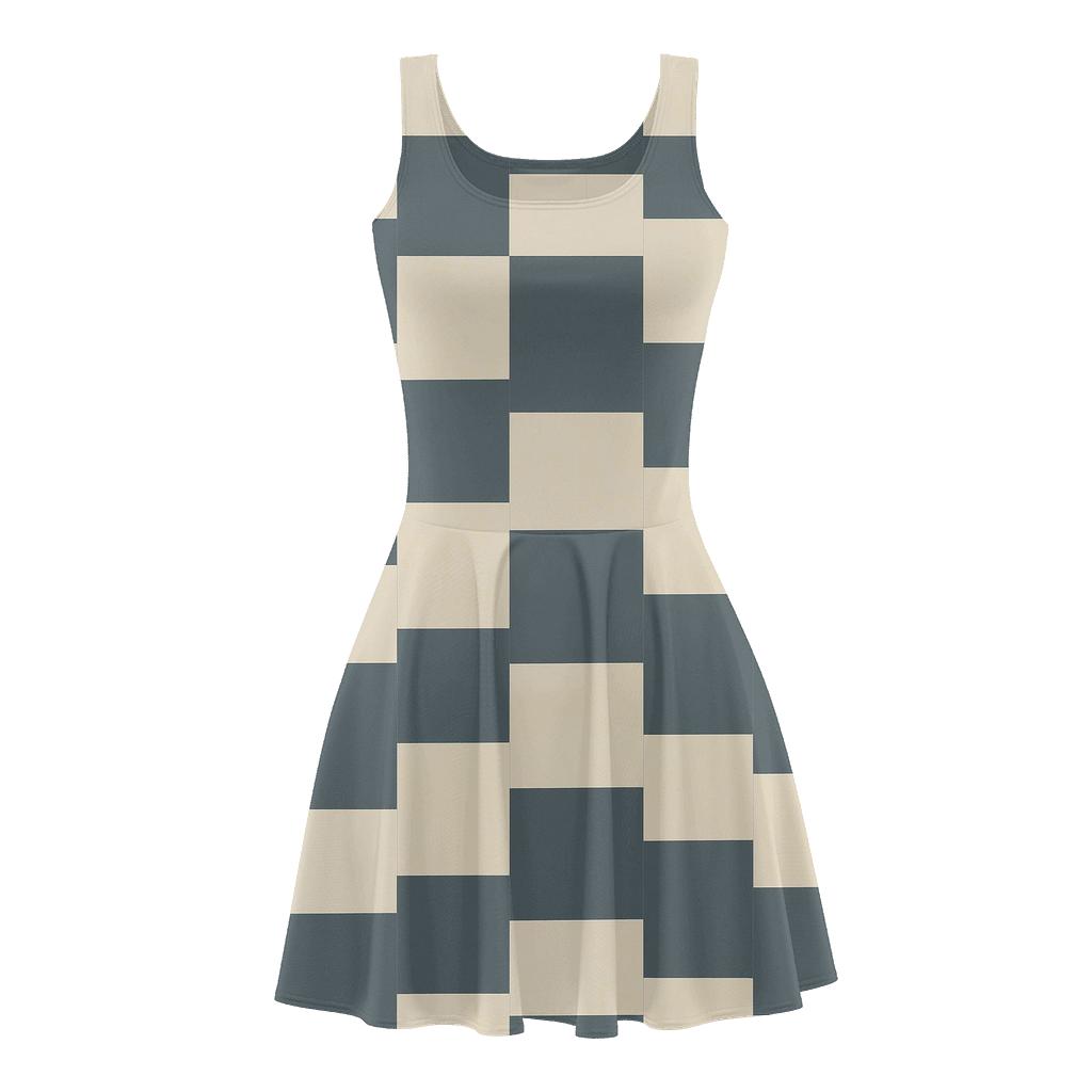 Classic Staggered Block Study floral print skater dresses