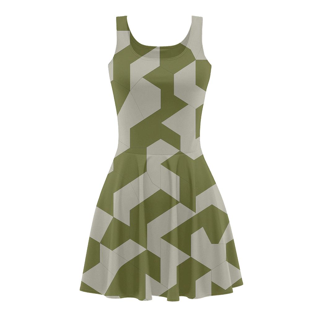 Premium Angled Polygon Tiling comfortable stretch skater dresses