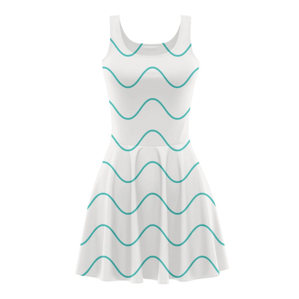 Geometric Wave Line Sequence designer pattern skater dresses