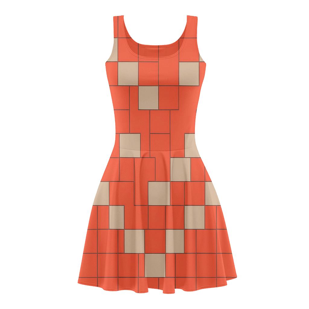 Grid Warp Modulation trendy mini skater dresses