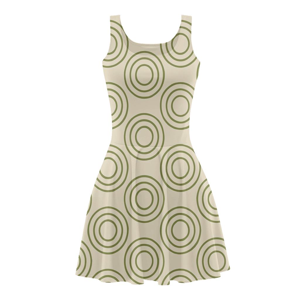 Concentric Track Tiling designer pattern skater dresses