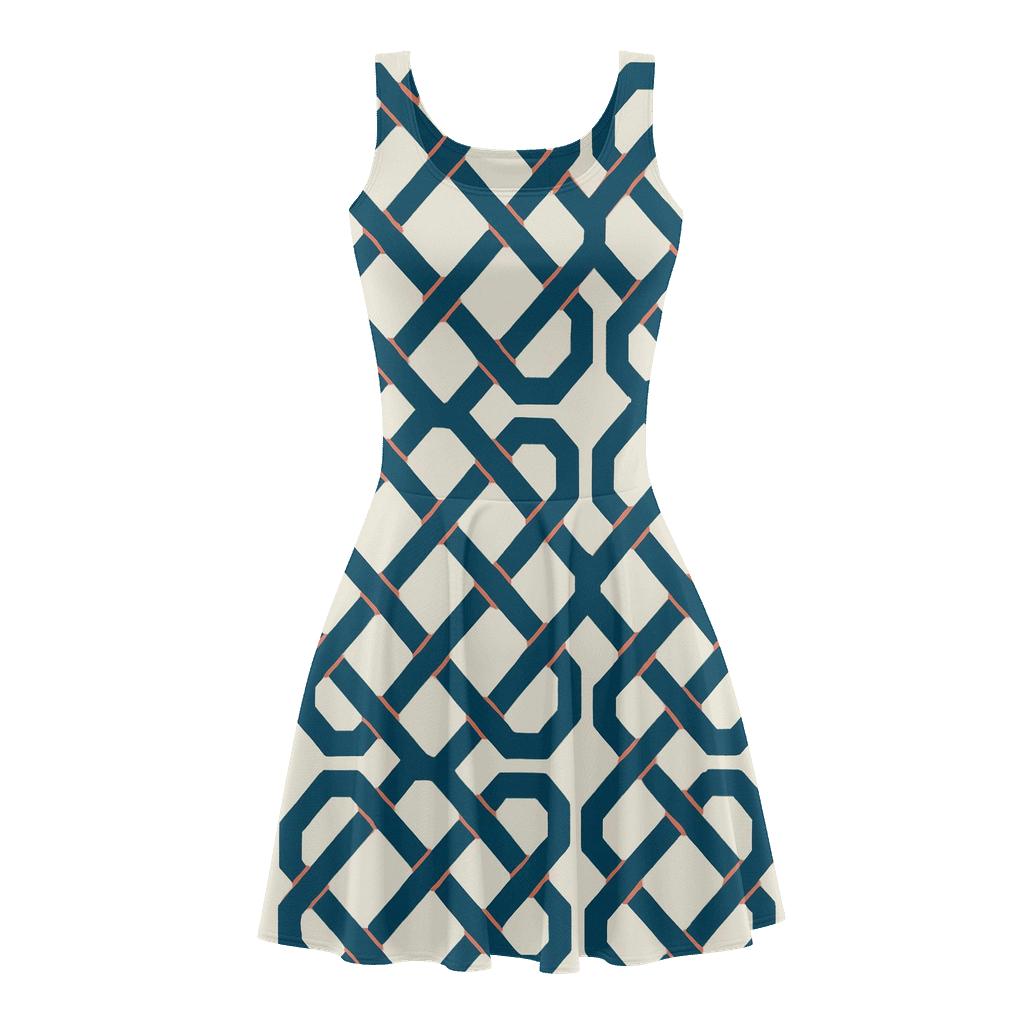 Rhythmic Hexagon Weave custom skater dresses