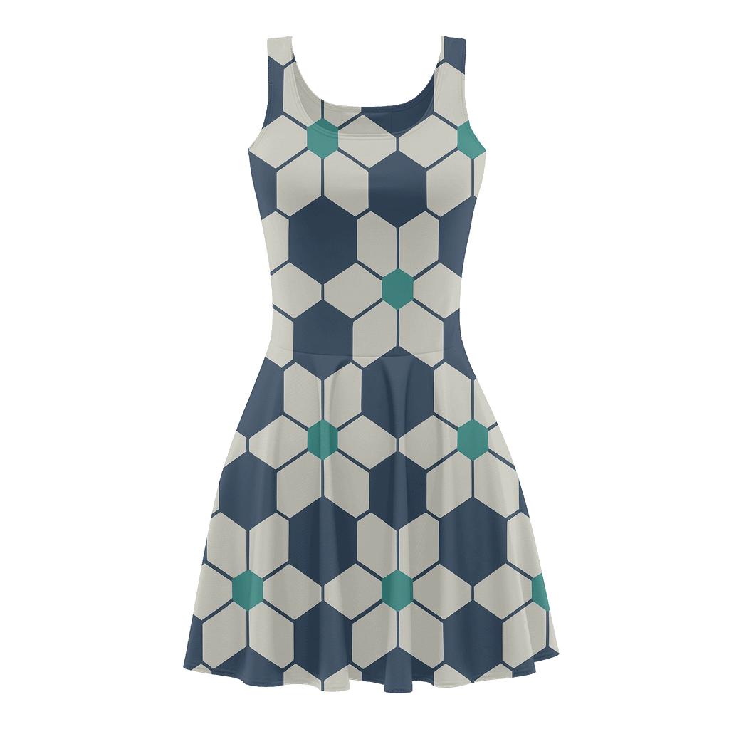 Hex Net Rotation Signature skater dresses for occasions