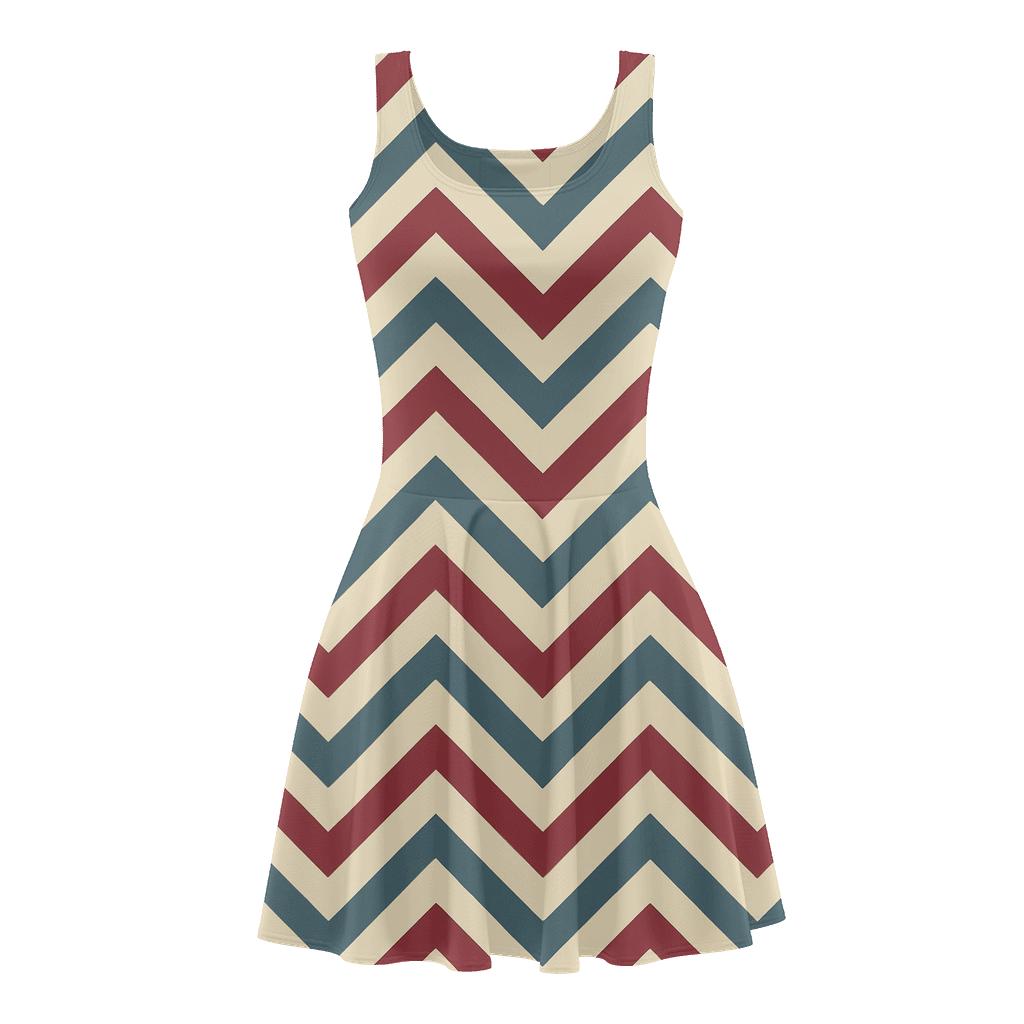 Signature Offset Chevron Loom comfortable stretch skater dresses