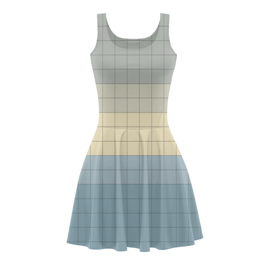 Pixel Grid Dither Signature unique custom skater dresses