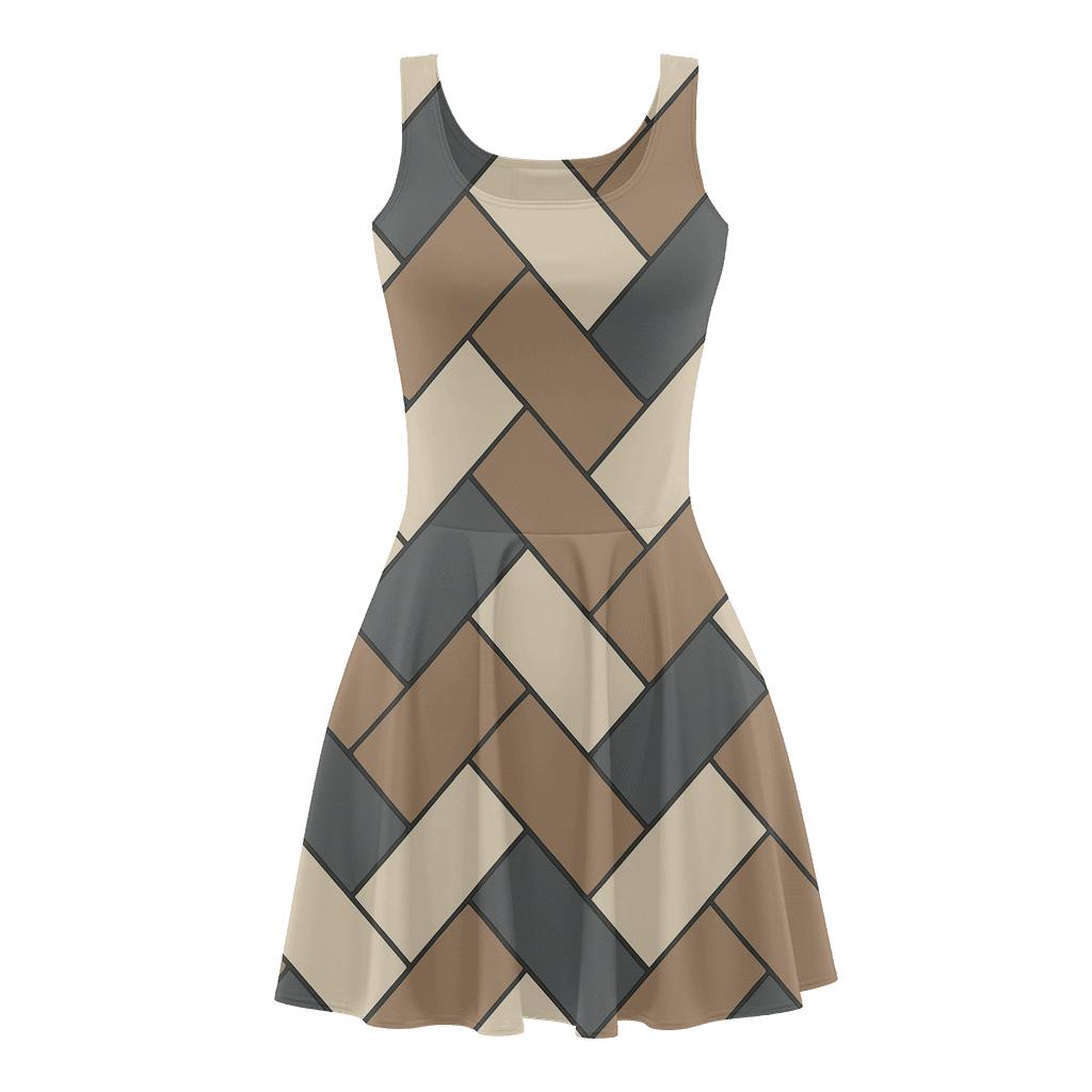Staggered Herringbone Signature Study personalized fit skater dresses