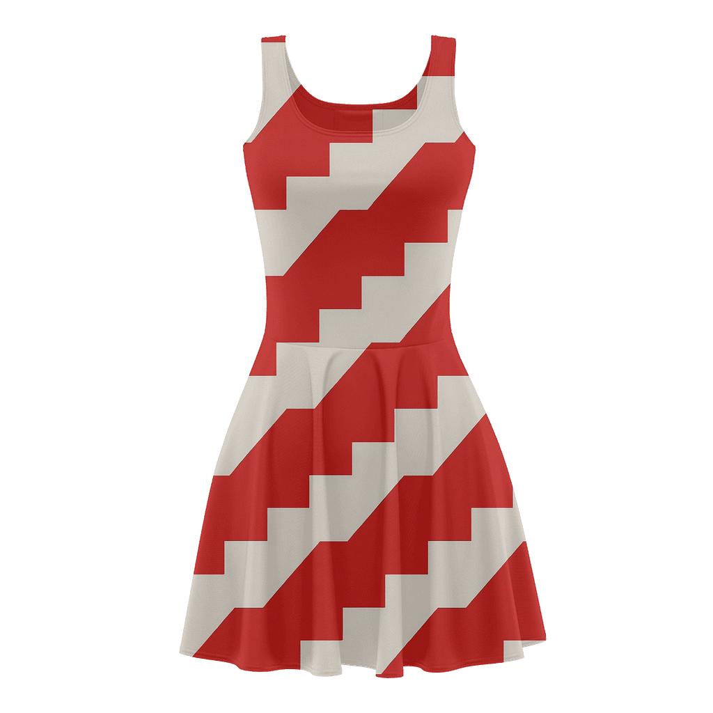 Diagonal Step Modulation designer pattern skater dresses