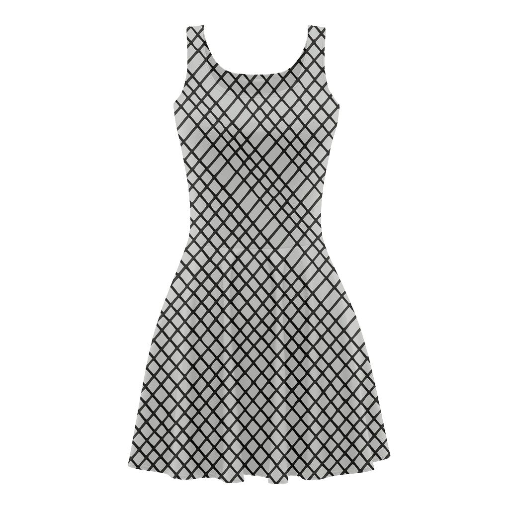 Parallel Crosshatch Network custom skater dresses