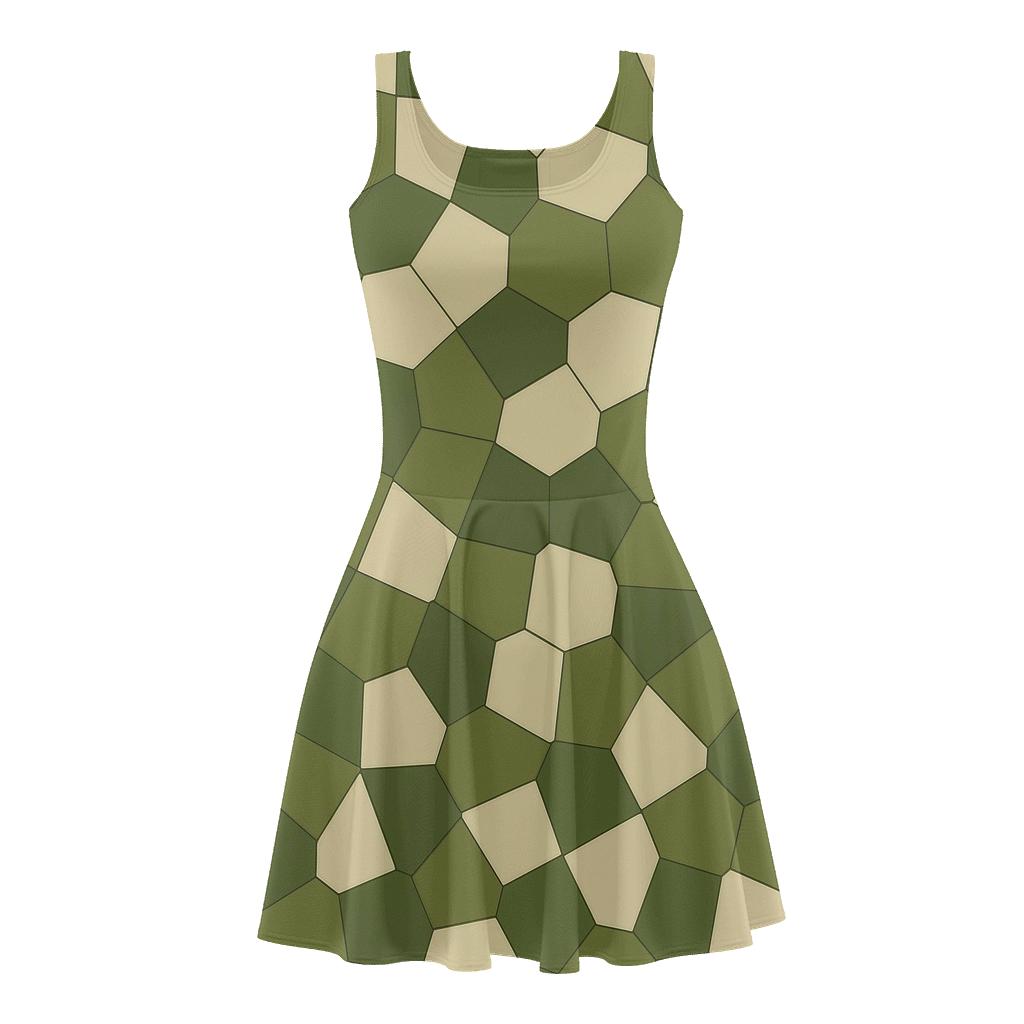 Polygon Mesh Fragments stylish a-line skater dresses