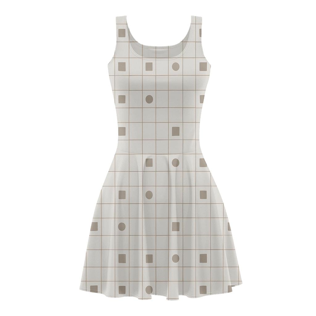 Pinned Grid Sequence stylish a-line skater dresses