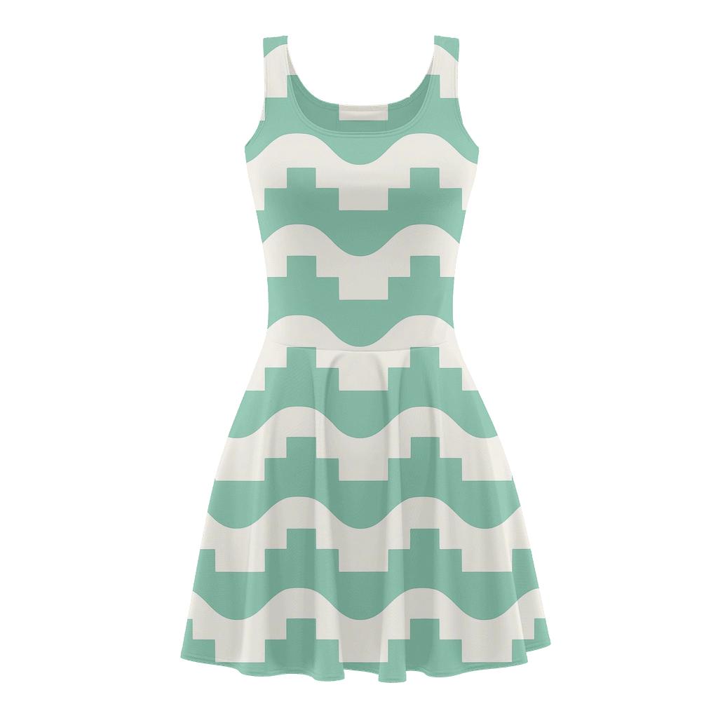 Wave Step Flow designer pattern skater dresses