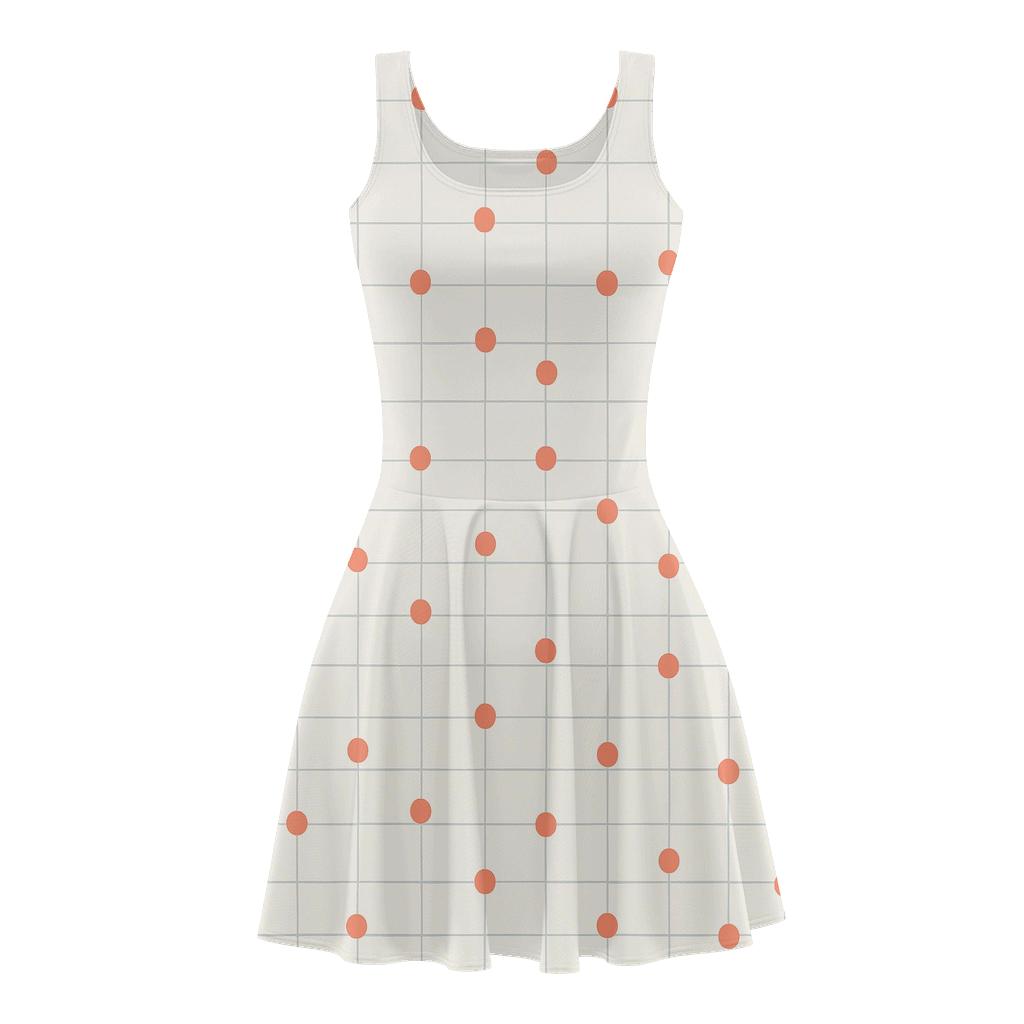 Pinned Grid Shift Composition comfortable stretch skater dresses