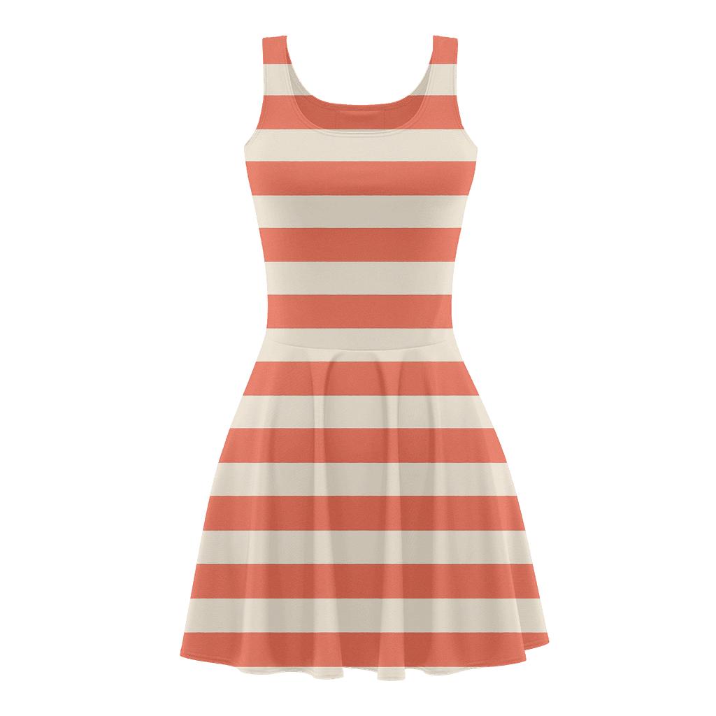 Split Band Stripe Resonance skater dresses for occasions