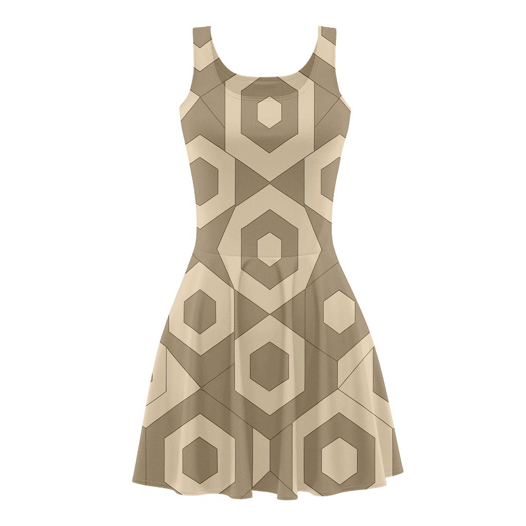 Nested Polygon Tessellation Grid trendy mini skater dresses