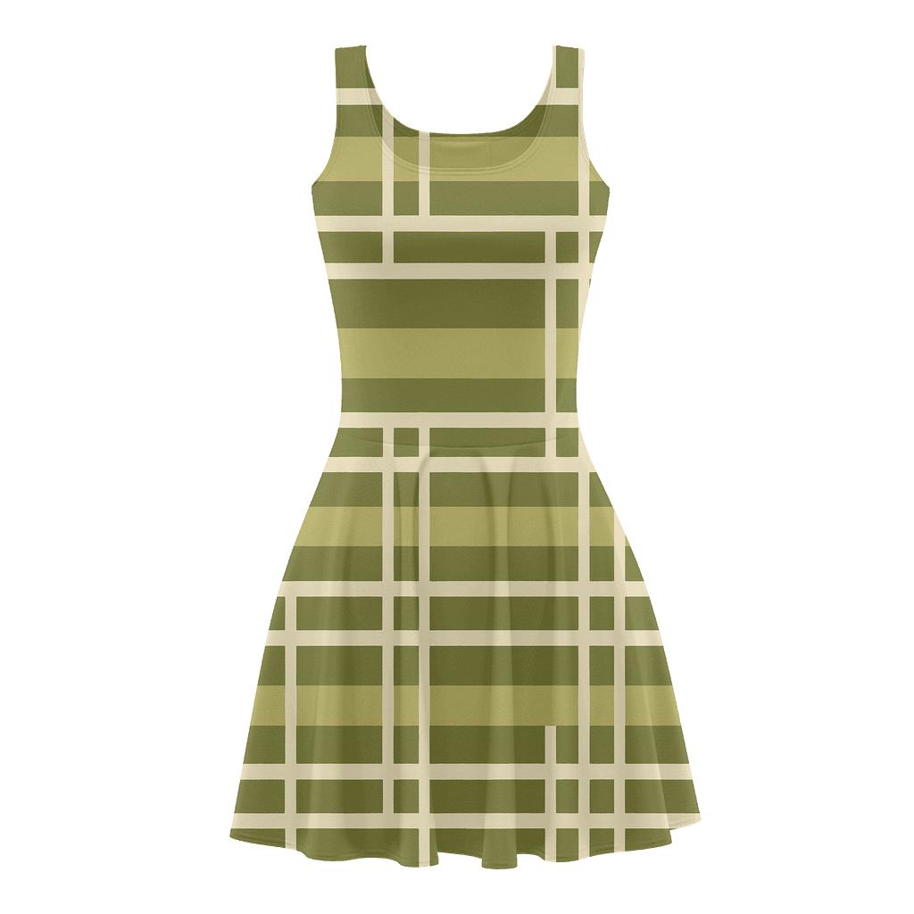 Parallel Band Overlay floral print skater dresses