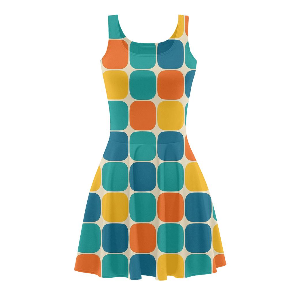 Cellular Repeat Grid unique custom skater dresses