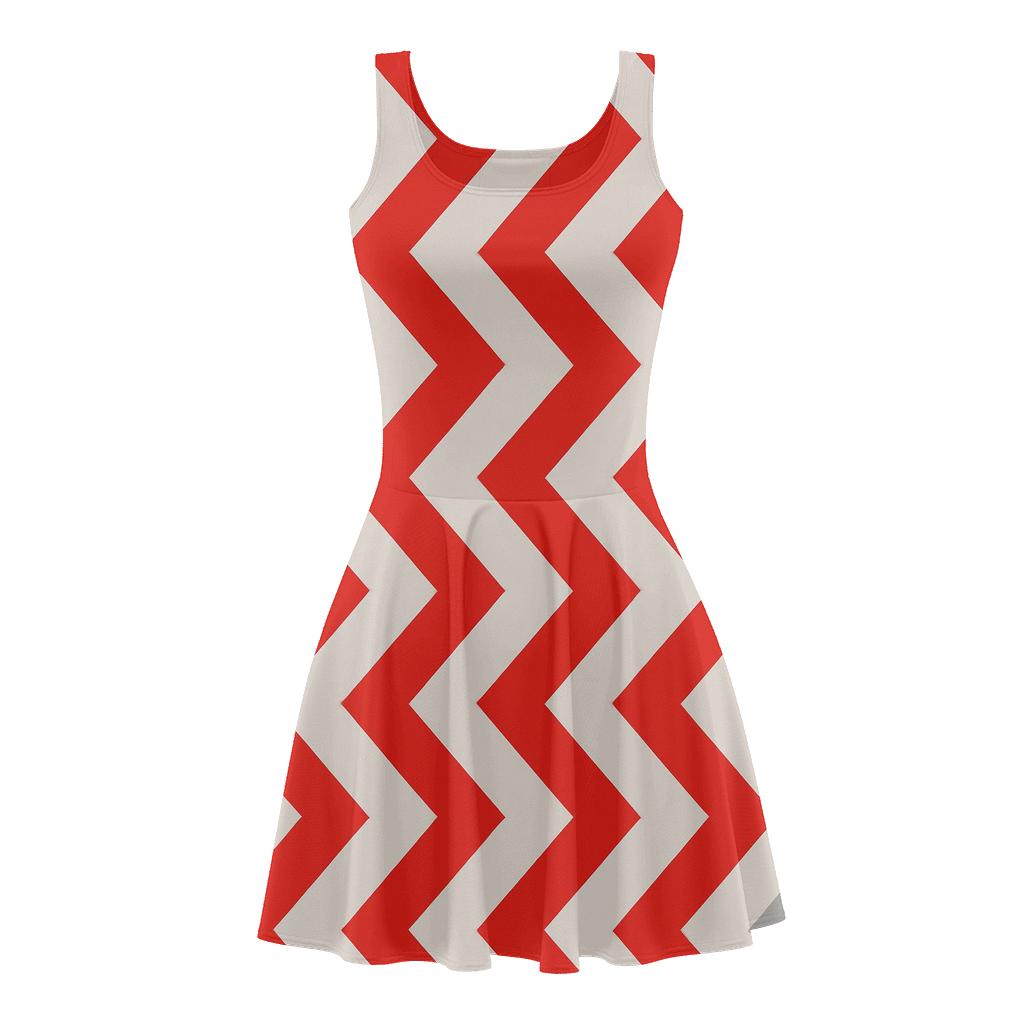 Chevron Cascade floral print skater dresses