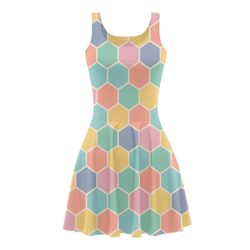 Hexagonal Dance personalized fit skater dresses