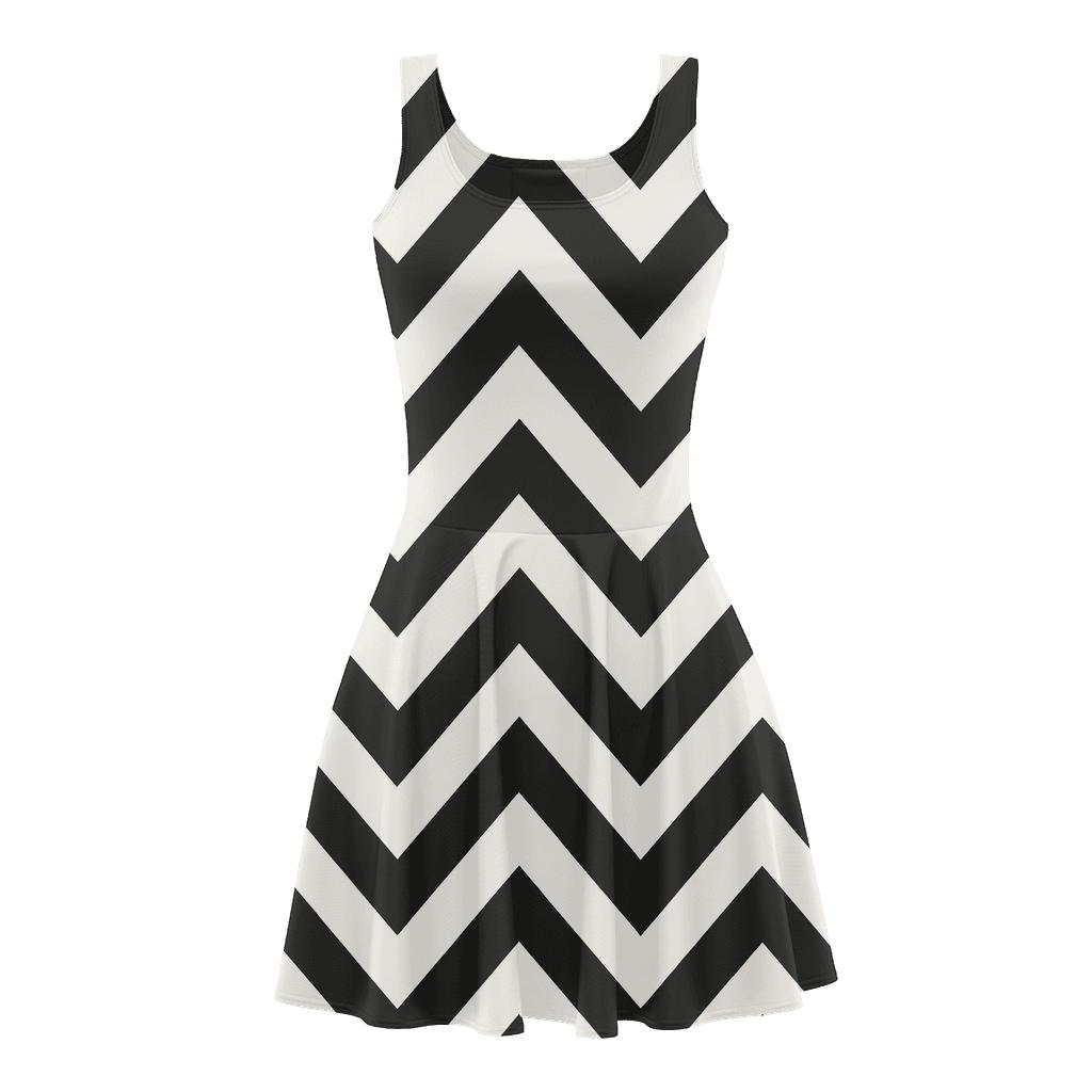 Block Chevron Grid personalized fit skater dresses