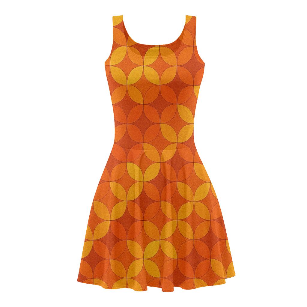 Mosaic Petal Repeat stylish a-line skater dresses