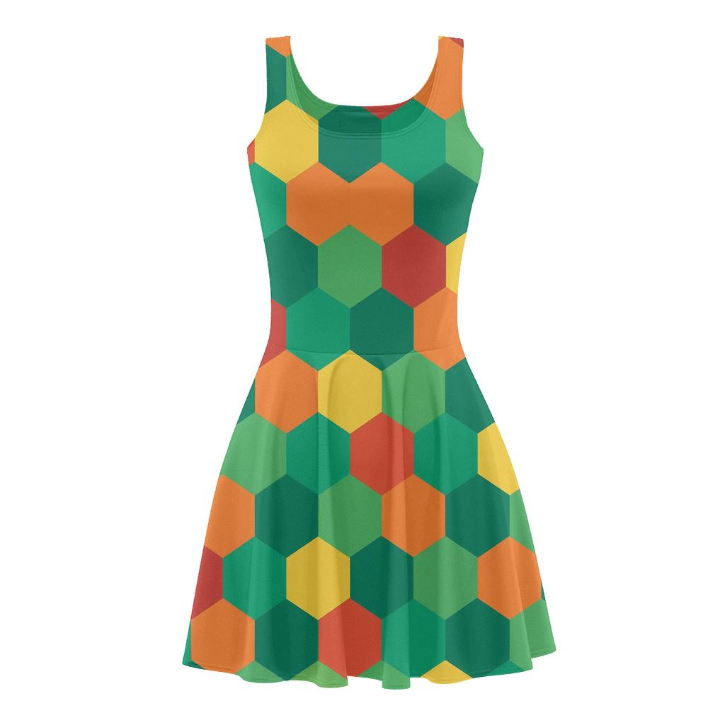 Modular Hex Patterns skater dresses for occasions