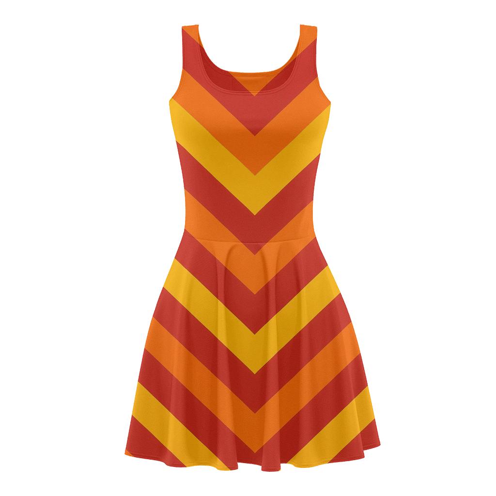 Layered Chevron Cascade skater dresses for occasions