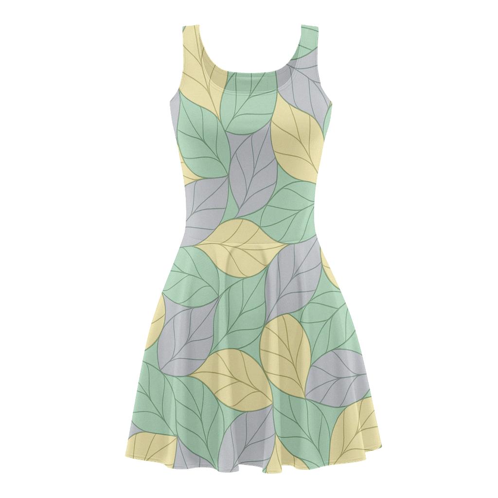 Tessellated Leaf Mosaic unique custom skater dresses