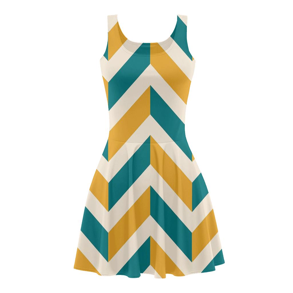 Dynamic Chevron Sequence personalized fit skater dresses