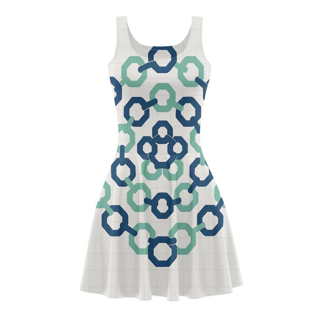 Radial Chain Motif unique custom skater dresses