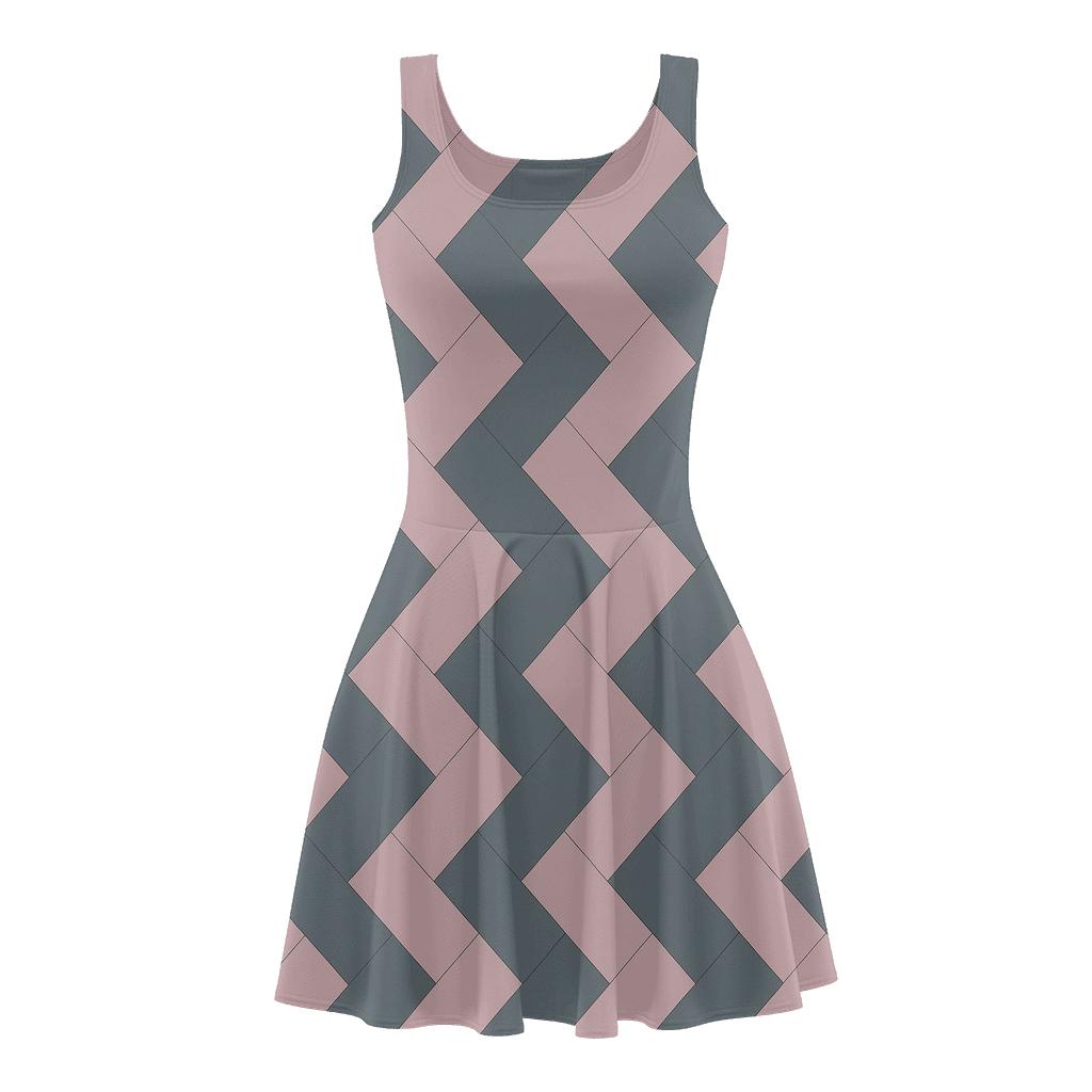 Herringbone Rhythmic Texture designer pattern skater dresses