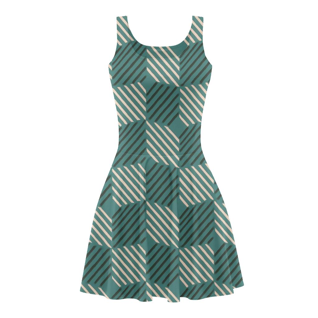 Moire Tessellation Interlock personalized fit skater dresses