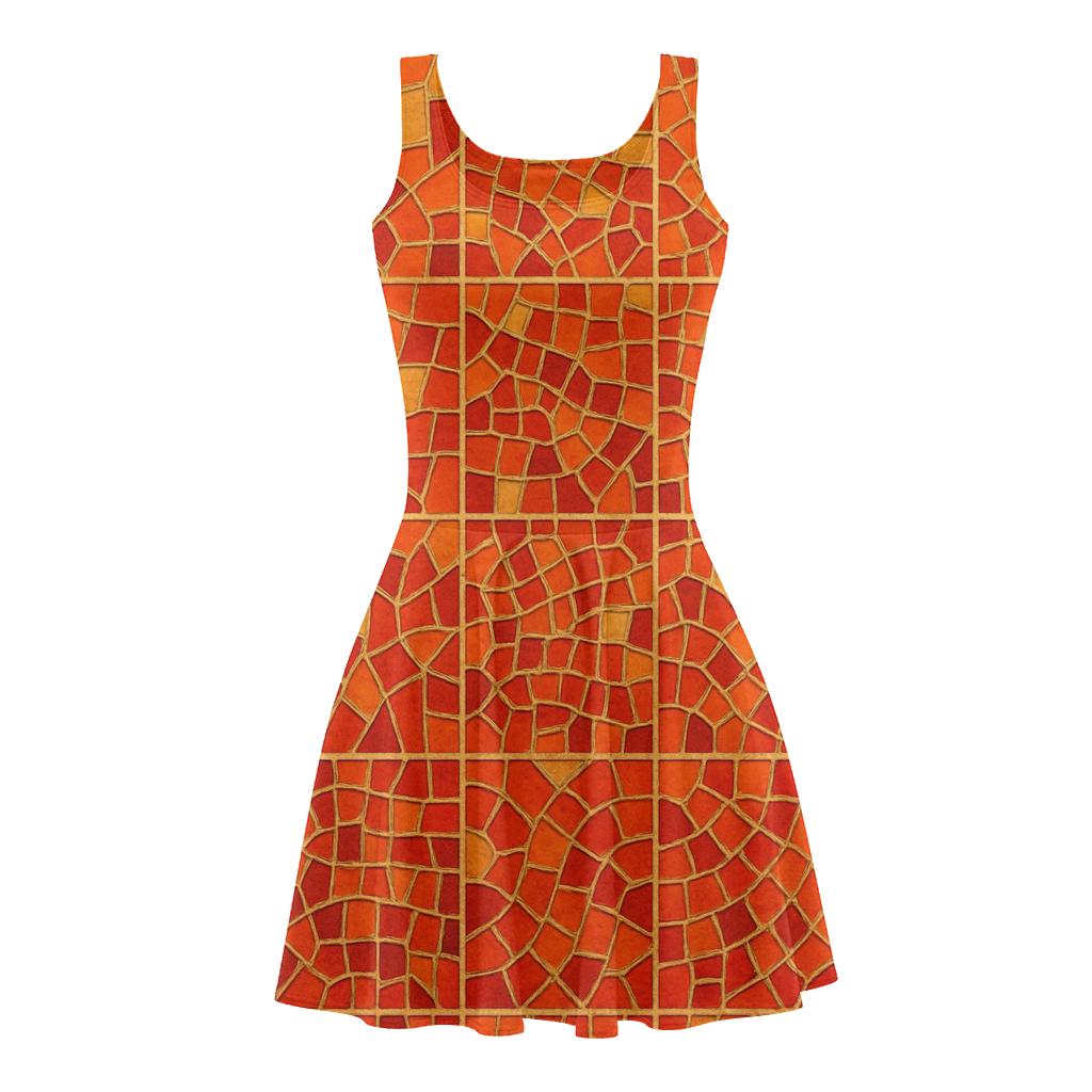 Mosaic Shard Grid designer pattern skater dresses