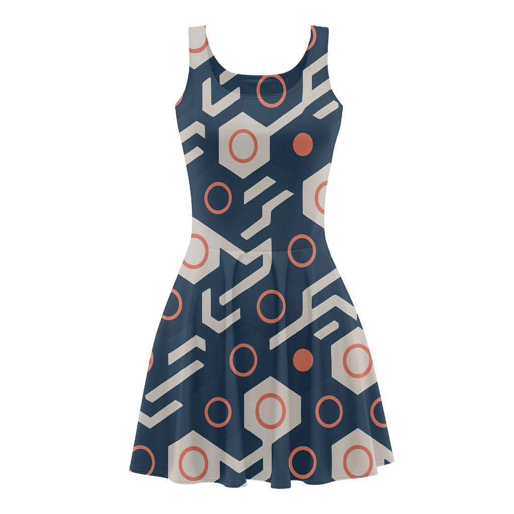 Hex Weave Orbit Premium Array stylish a-line skater dresses