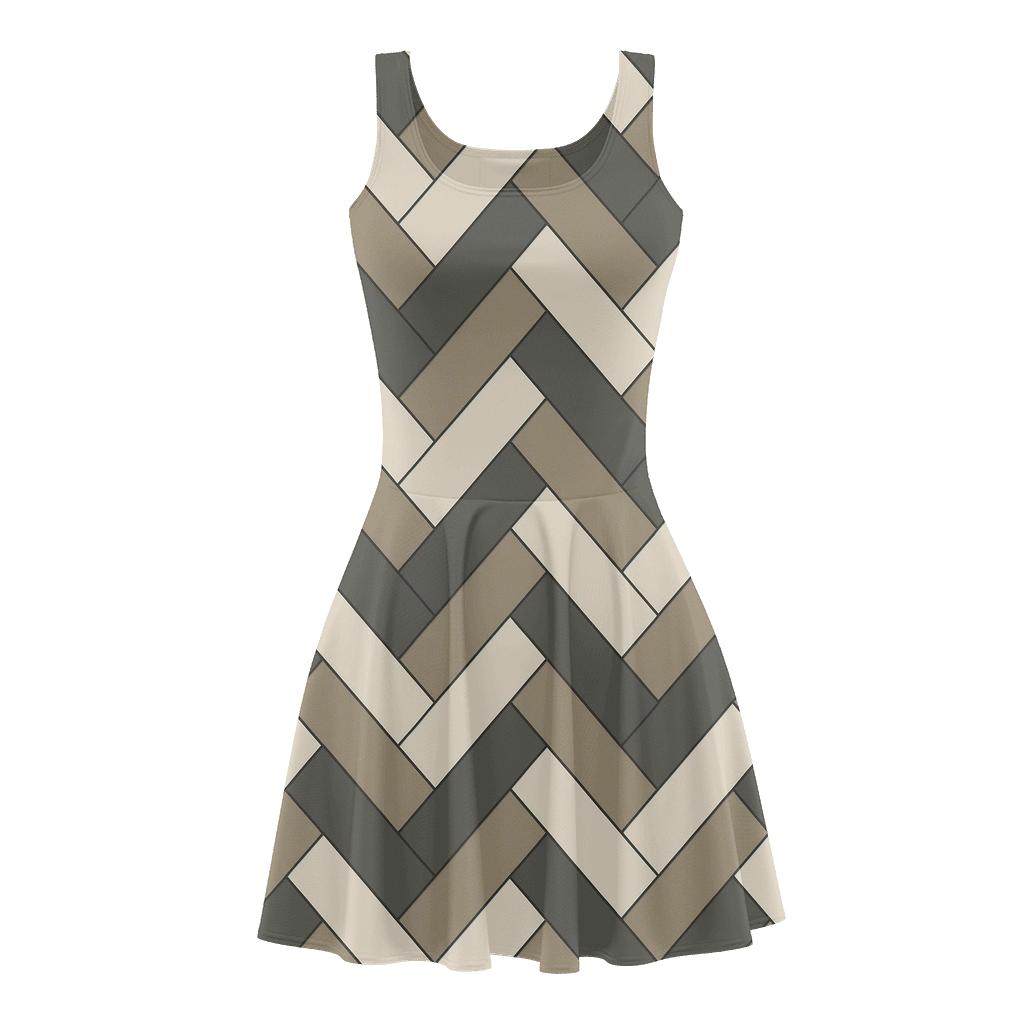 Pro Staggered Herring Tile stylish a-line skater dresses