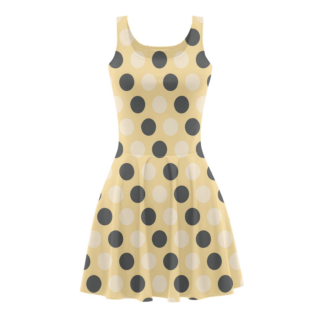 Offset Dot Phase Artisan Mesh trendy mini skater dresses