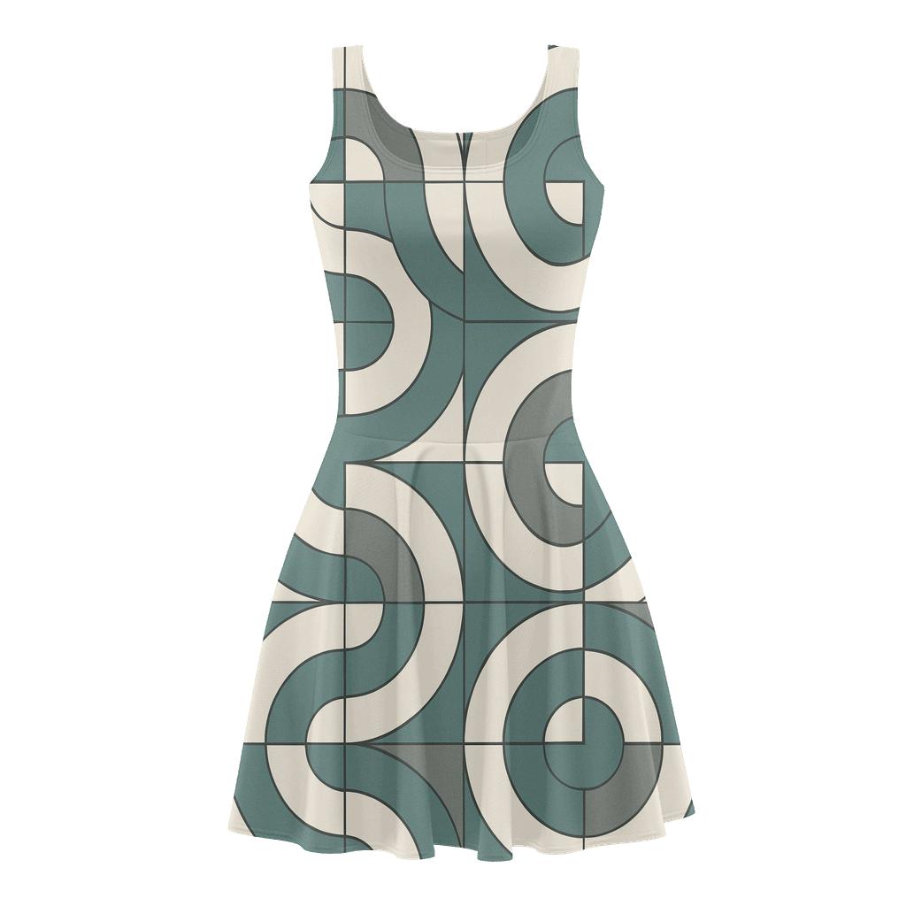 Spiral Arm Segment Signature Tessellation floral print skater dresses