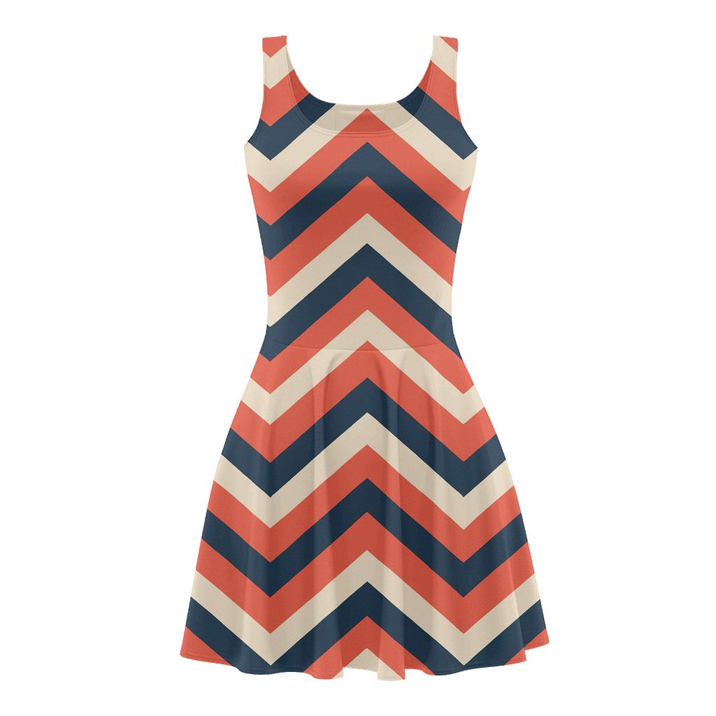 Chevron Signature Phase comfortable stretch skater dresses